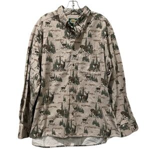 Cabela’s Mens XL Vintage Deerskin Chamois Button Down Flannel Outdoor Shirt R10